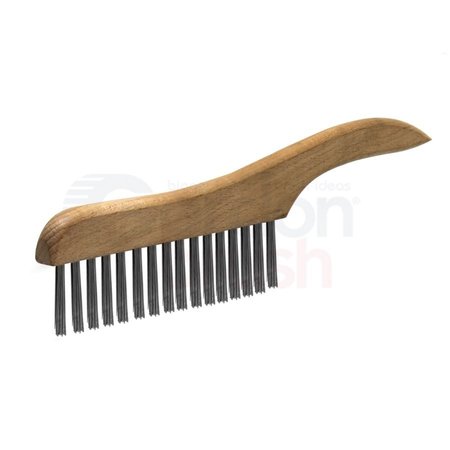 GORDON BRUSH 1 x 17 Row 0.012" SS Wire and Wood Shoe Handle Scratch Brush 441SSG